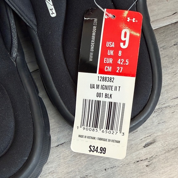 NWT Men Under Armour Black Sandals - Picture 7 of 8